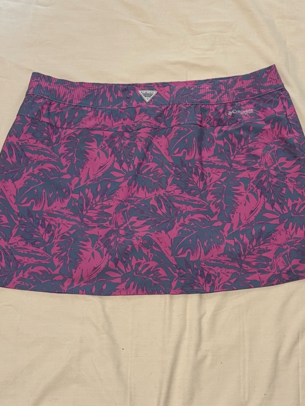 Columbia PFG Tropical Print Skort XXL Pink Purple Performance Golf Tennis - Picture 5 of 6